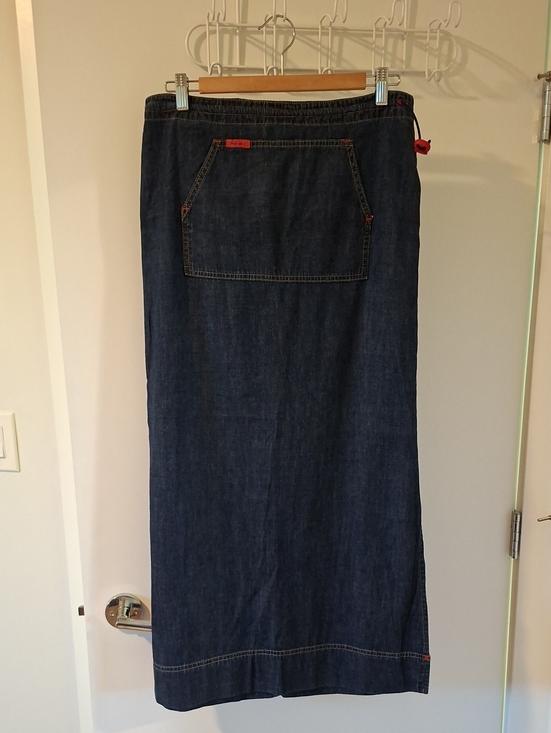 Mavi Dresses & Skirts - Vintage Y2K Mavi Denim Maxi Skirt with Slits, Kangaroo Pocket & Toggles (Size M)
